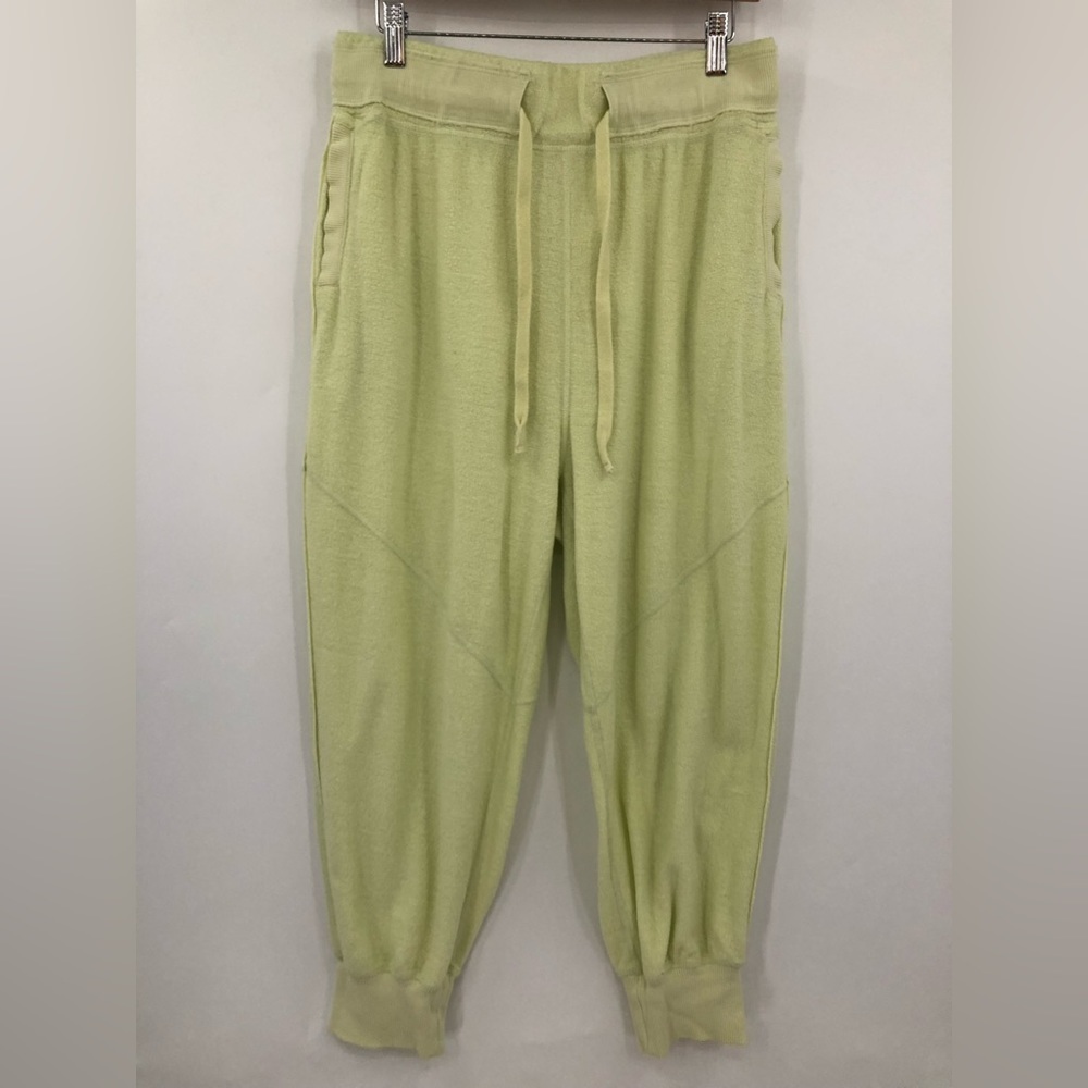 Free People M Terry Radiant Joggers Drawstring Lime 0383 terrycloth green yellow - Picture 3 of 12
